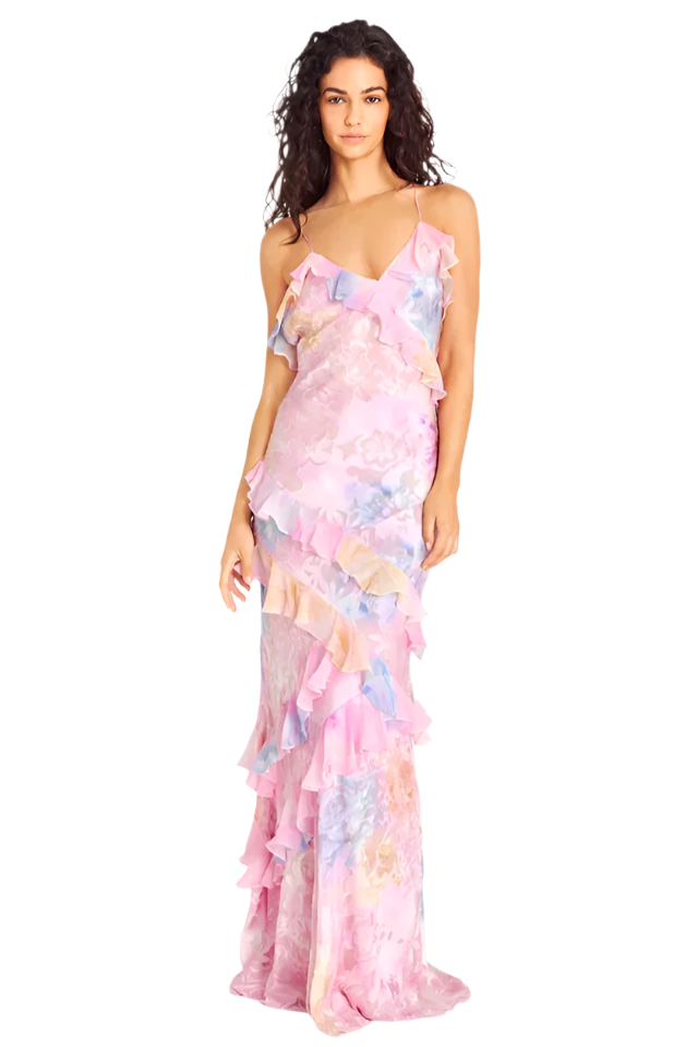 Isabella – Tropische Elegante Ruffle Jurk voor Dames