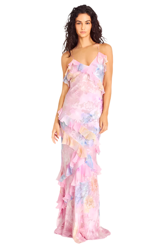 Isabella – Tropische Elegante Ruffle Jurk voor Dames