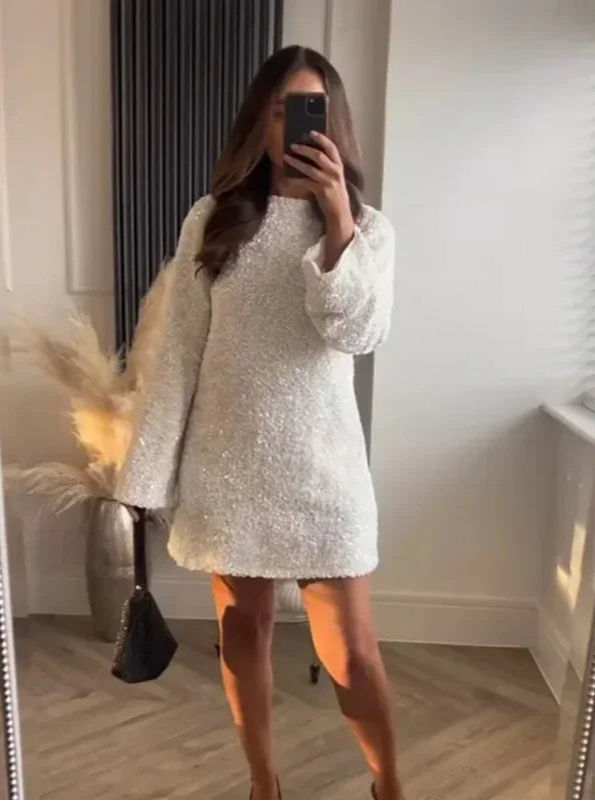 Leïla – Sprankelende Pailletten Feestjurk voor Vrouwen