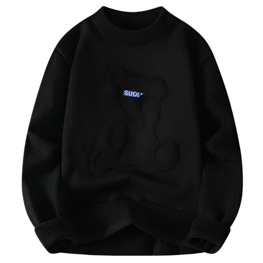 Matteo – Jacquard Heren Pullover met Berenpatroon