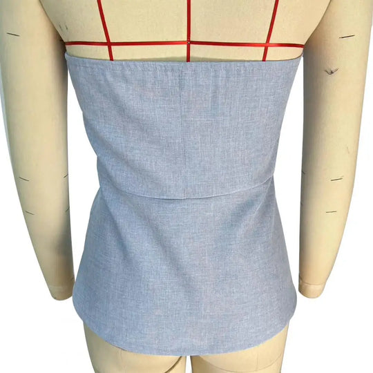 Zayna – Zipper Placket Dames Tube Top