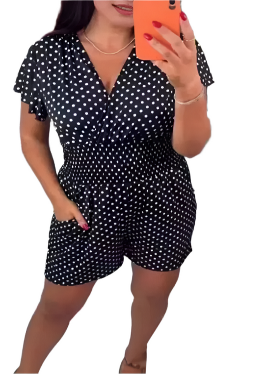 Amina – Polkadot Dames Zomer Jumpsuit