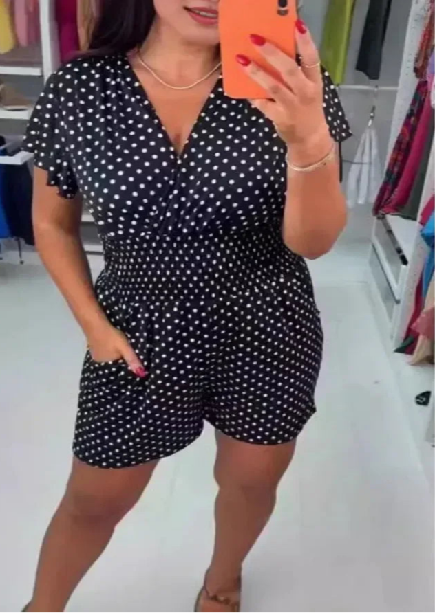 Amina – Polkadot Dames Zomer Jumpsuit
