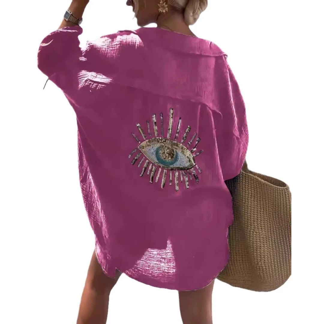 Zulaykha – Mystieke Evil Eye Dames Strandshirt