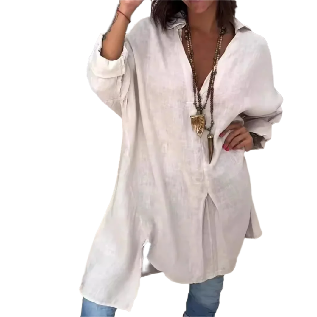 Lina – Casual Katoen/Linnen Shirtjurk voor Dames