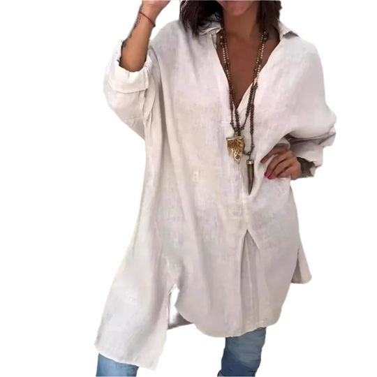 Lina – Casual Katoen/Linnen Shirtjurk voor Dames