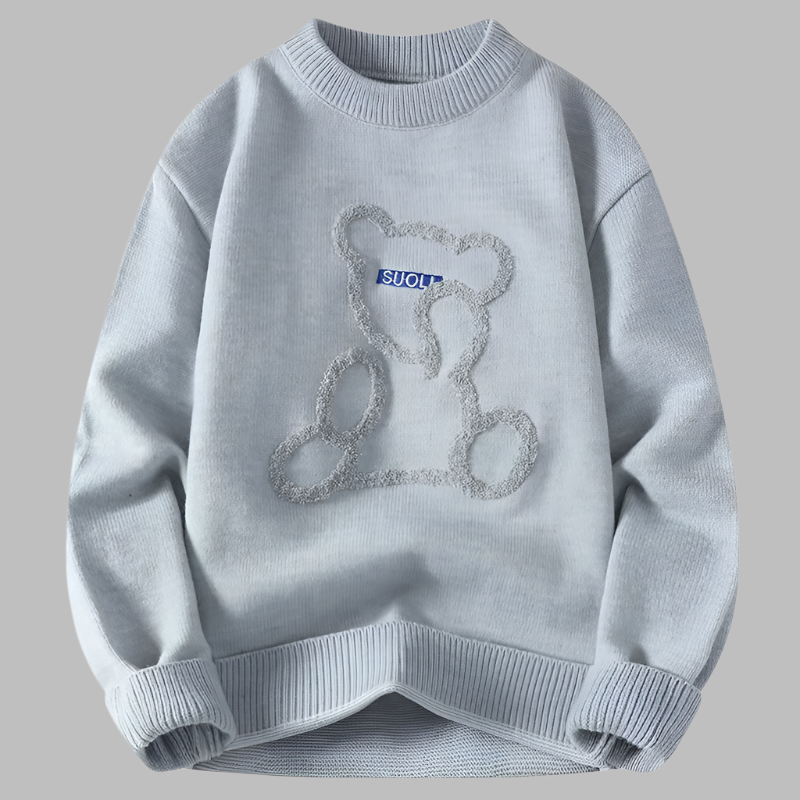 Matteo – Jacquard Heren Pullover met Berenpatroon
