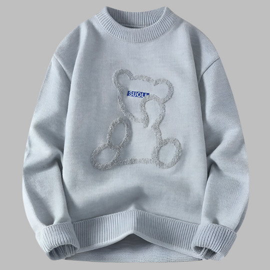 Matteo – Jacquard Heren Pullover met Berenpatroon