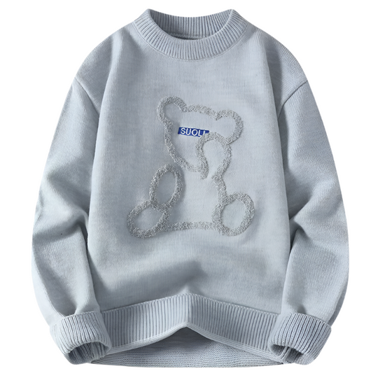 Matteo – Jacquard Heren Pullover met Berenpatroon