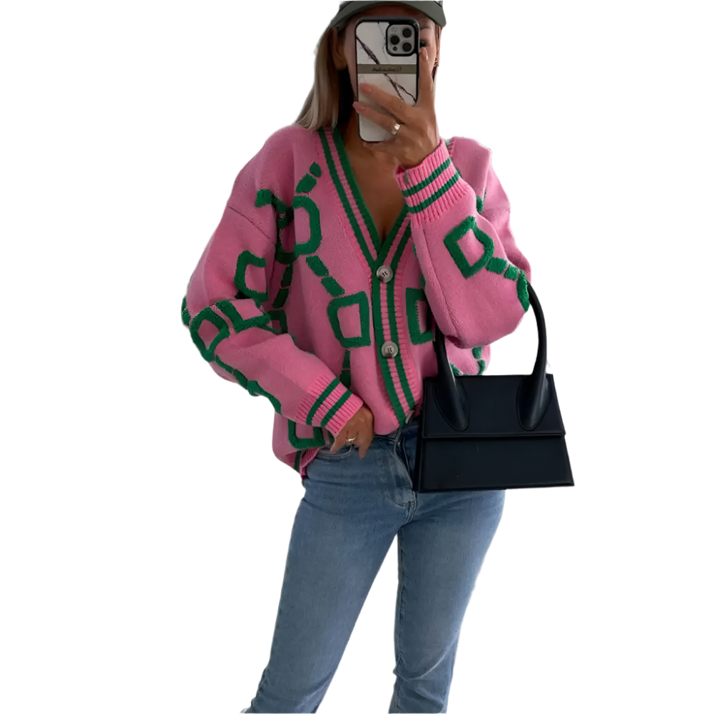 Elodie – Levendige Gestreepte Casual Cardigan voor Dames