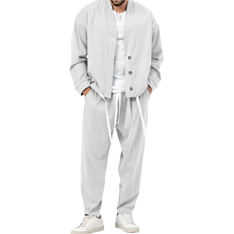 Richard – Mode Heren Cardigan Jack & Broek Sportoutfit Set