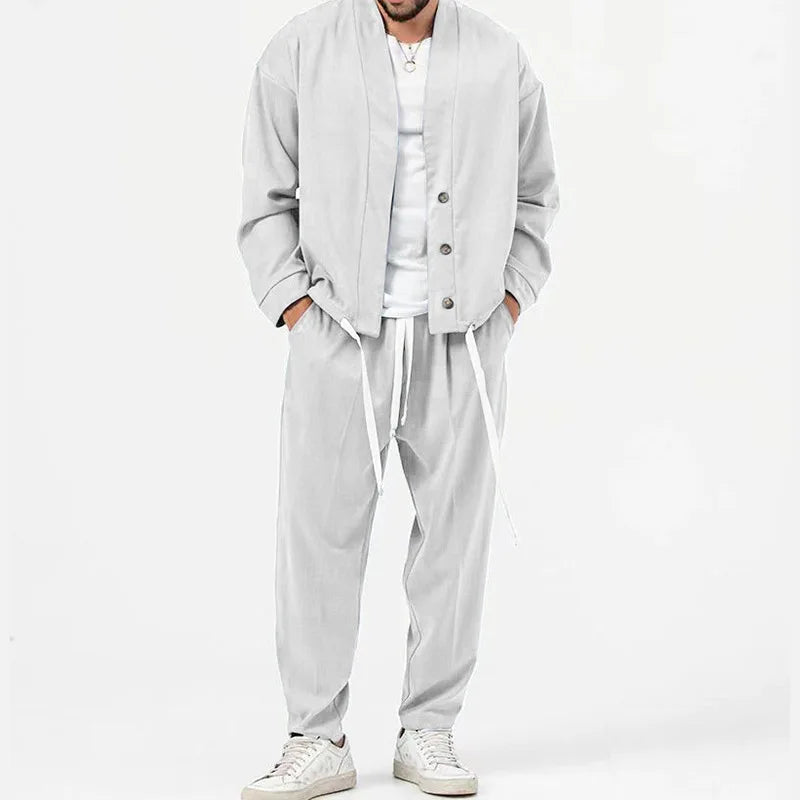 Richard – Mode Heren Cardigan Jack & Broek Sportoutfit Set
