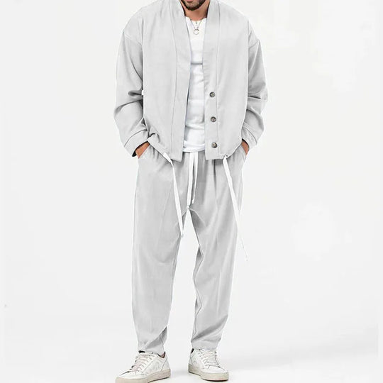 Richard – Mode Heren Cardigan Jack & Broek Sportoutfit Set