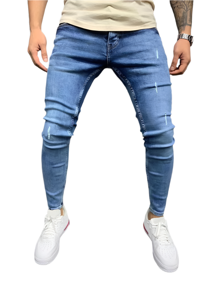 Alessandro – Katoenen Stretch Ripped Skinny Jeans voor Mannen