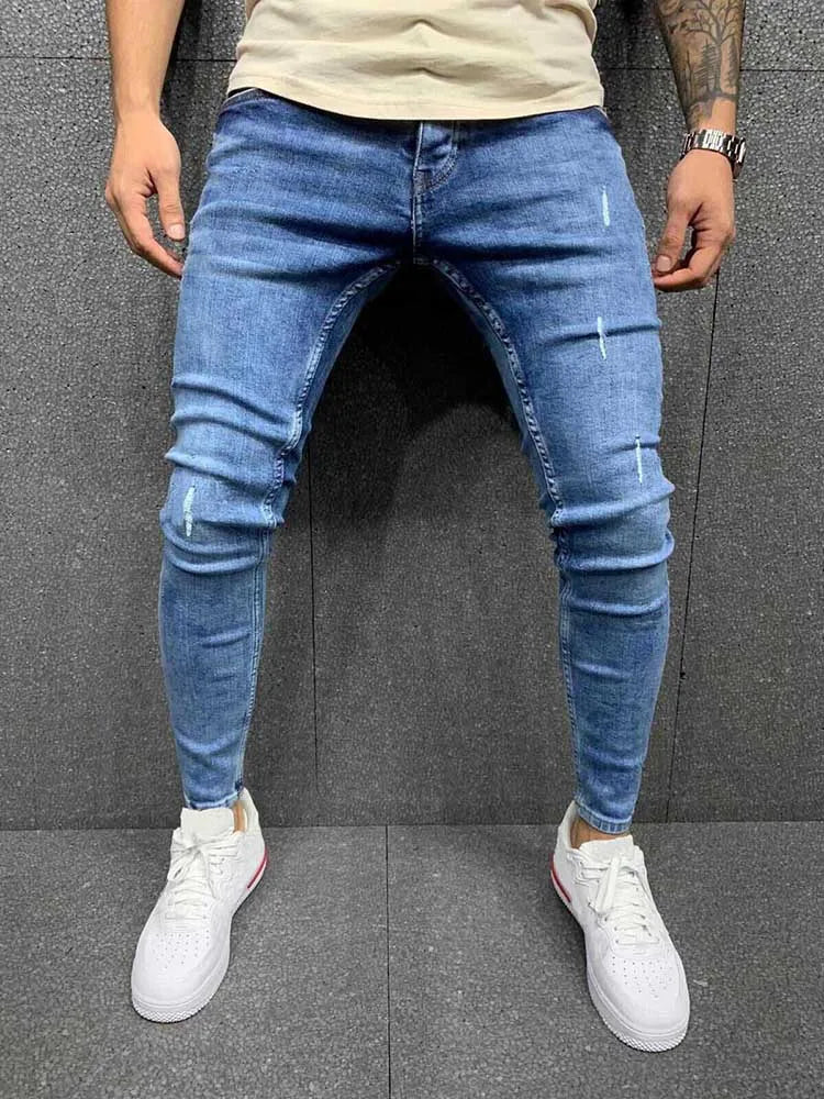 Alessandro – Katoenen Stretch Ripped Skinny Jeans voor Mannen