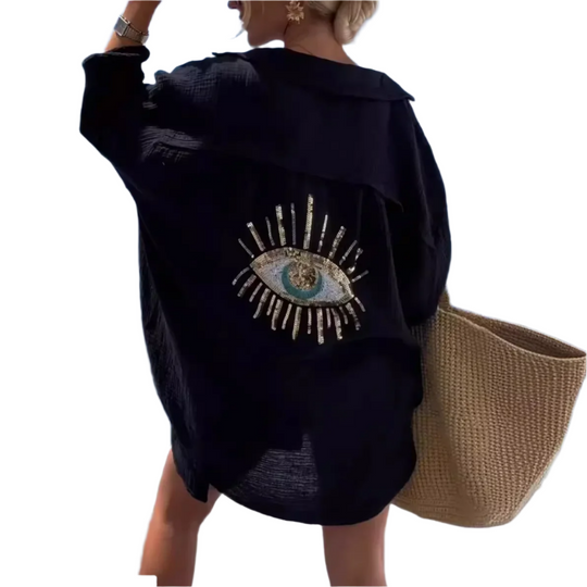 Zulaykha – Mystieke Evil Eye Dames Strandshirt