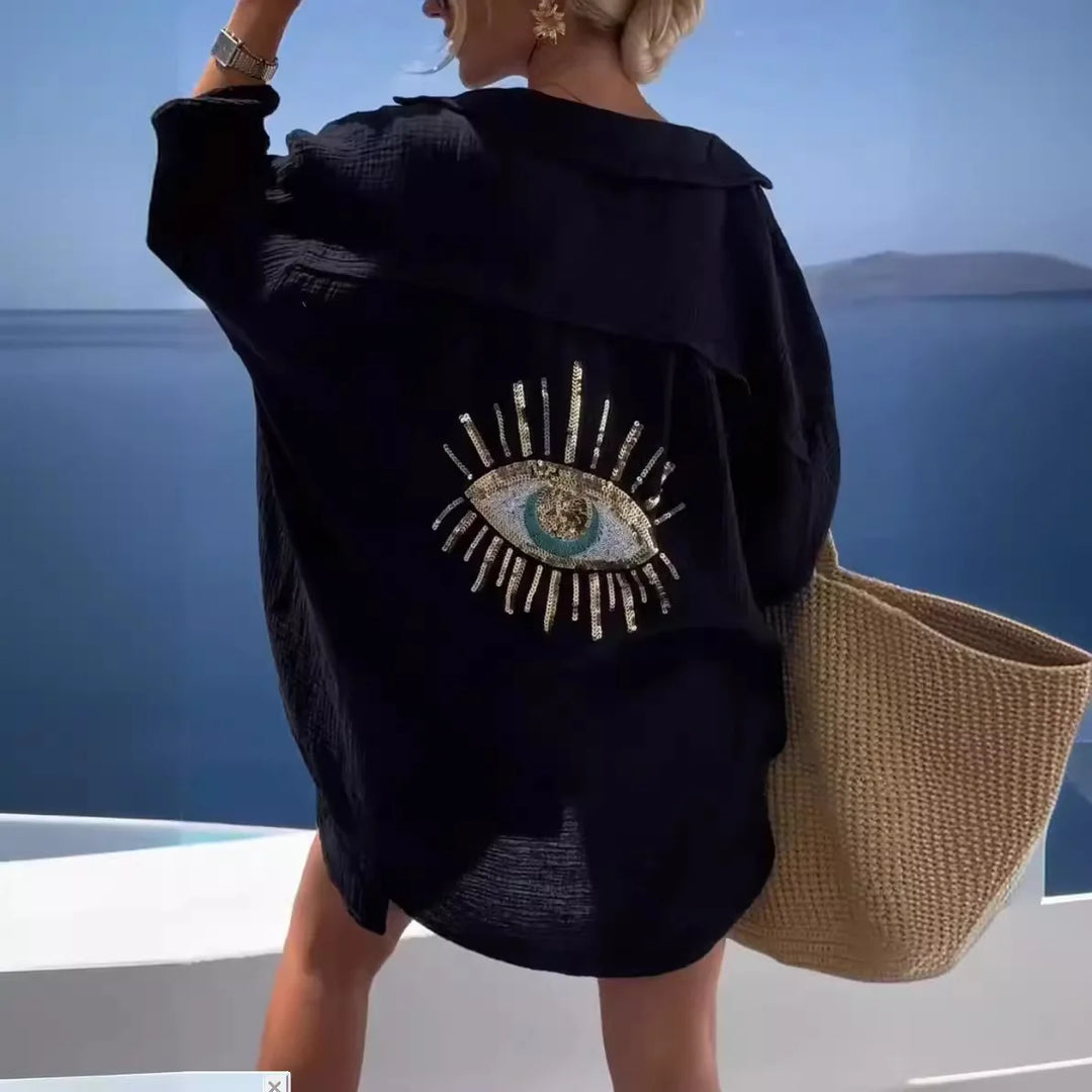 Zulaykha – Mystieke Evil Eye Dames Strandshirt