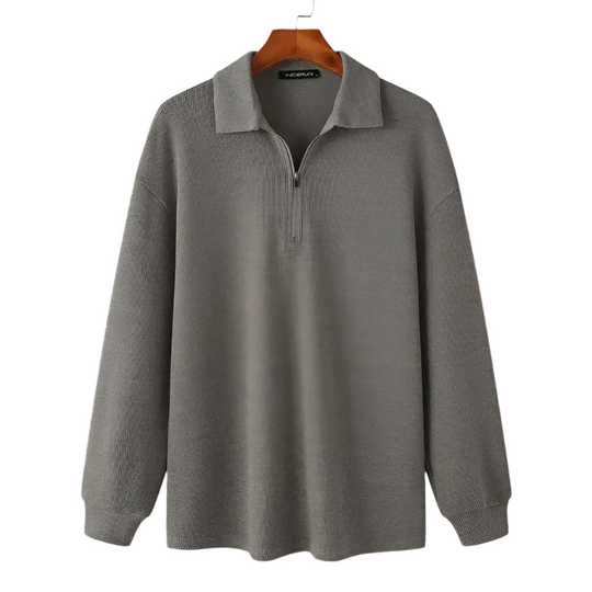 Khalil – Koreaanse Stijl Grof Gebreide Heren Halve-Rits Pullover Shirt