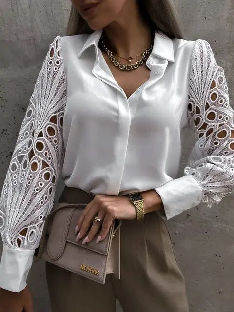 Caterina – Blouse met Kanten Details