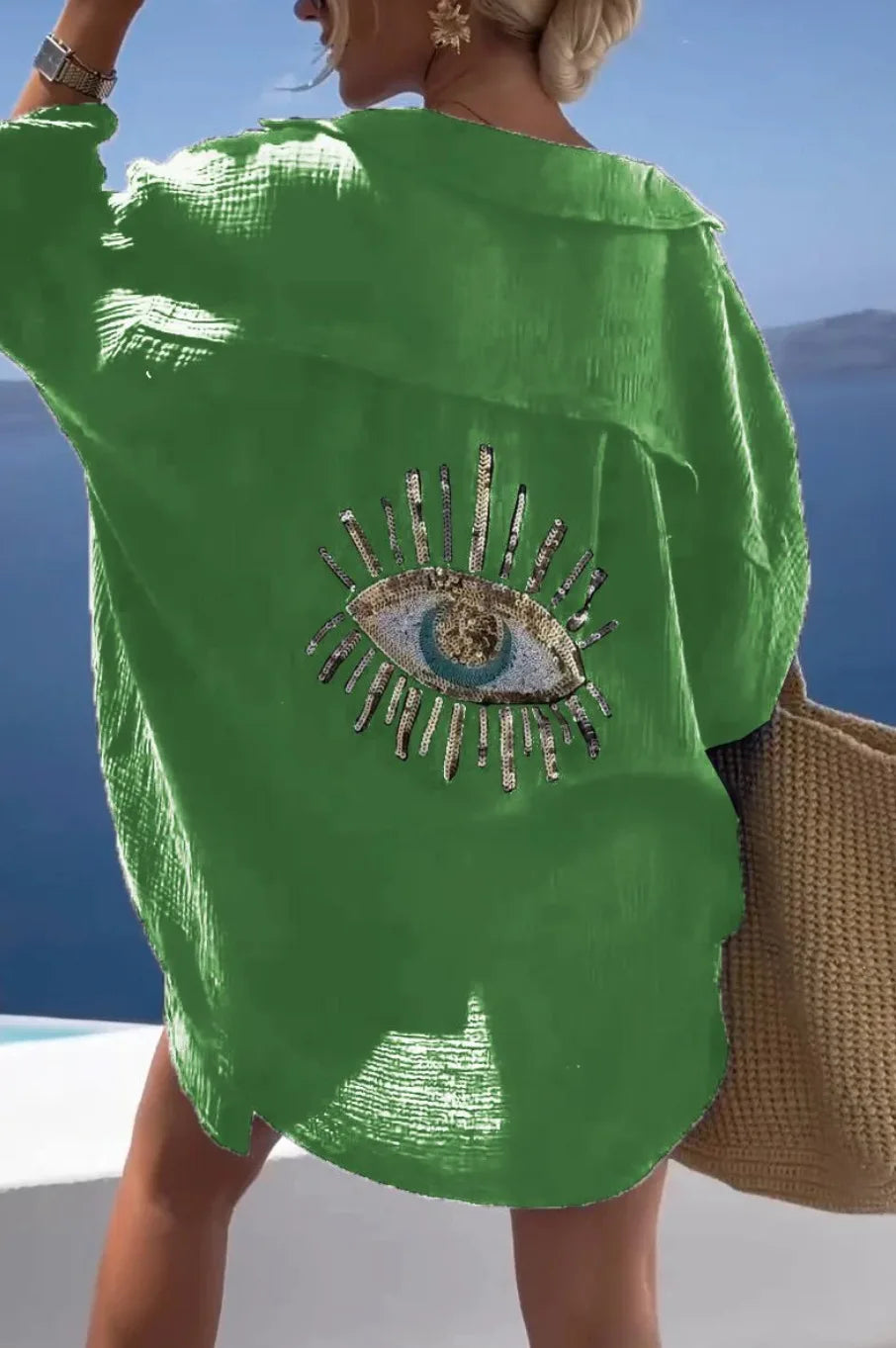 Zulaykha – Mystieke Evil Eye Dames Strandshirt