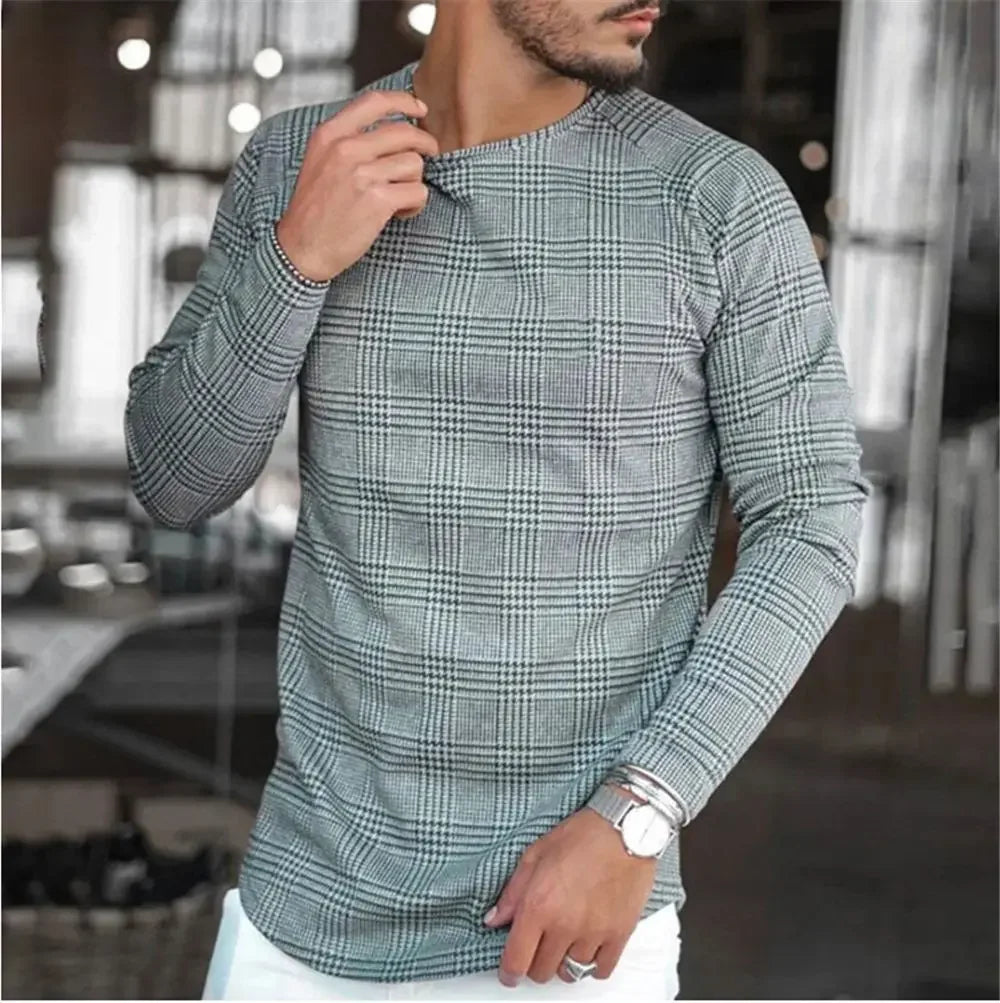 Giovanni – Modern Gestreepte Lange Mouw Sweater voor heren