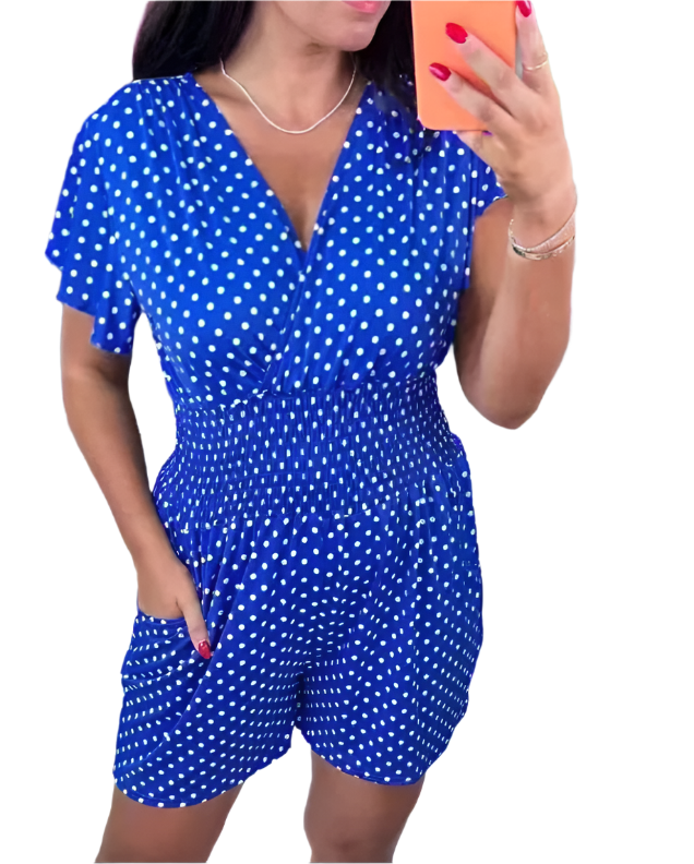 Amina – Polkadot Dames Zomer Jumpsuit