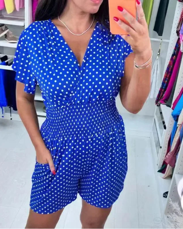 Amina – Polkadot Dames Zomer Jumpsuit