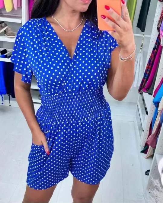 Amina – Polkadot Dames Zomer Jumpsuit