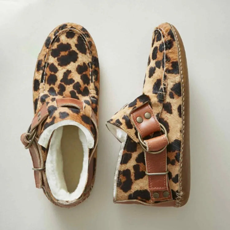 Jackie – Winter Retro Dames Katoenen Schoenen met Bontvoering