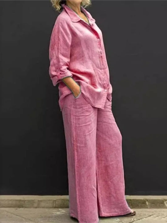 Sofia – Chic Katoen Linnen Vrouwen 2-Piece Set