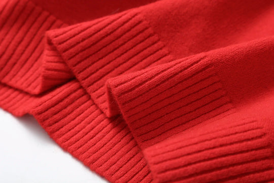 Lina – Dames Rood Wolblend Trui voor de Herfst
