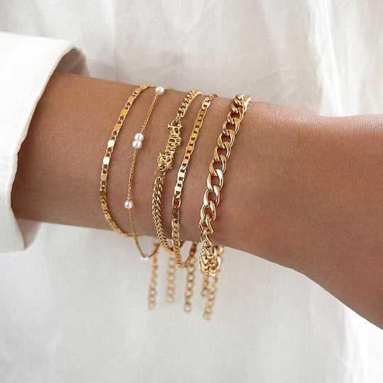 Céleste – Elegante Set Damesarmbanden in Goud en Zilver