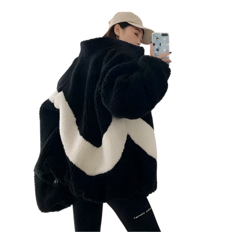 Francesca – Winter Wol Coat met Nepbont Afwerking voor Dames