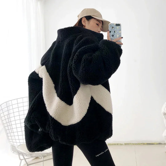 Francesca – Winter Wol Coat met Nepbont Afwerking voor Dames