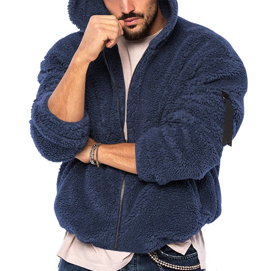 Marco – Heren Dubbelzijdige Velvet Teddy Fleece Jas