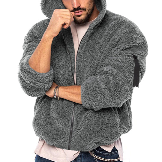 Marco – Heren Dubbelzijdige Velvet Teddy Fleece Jas