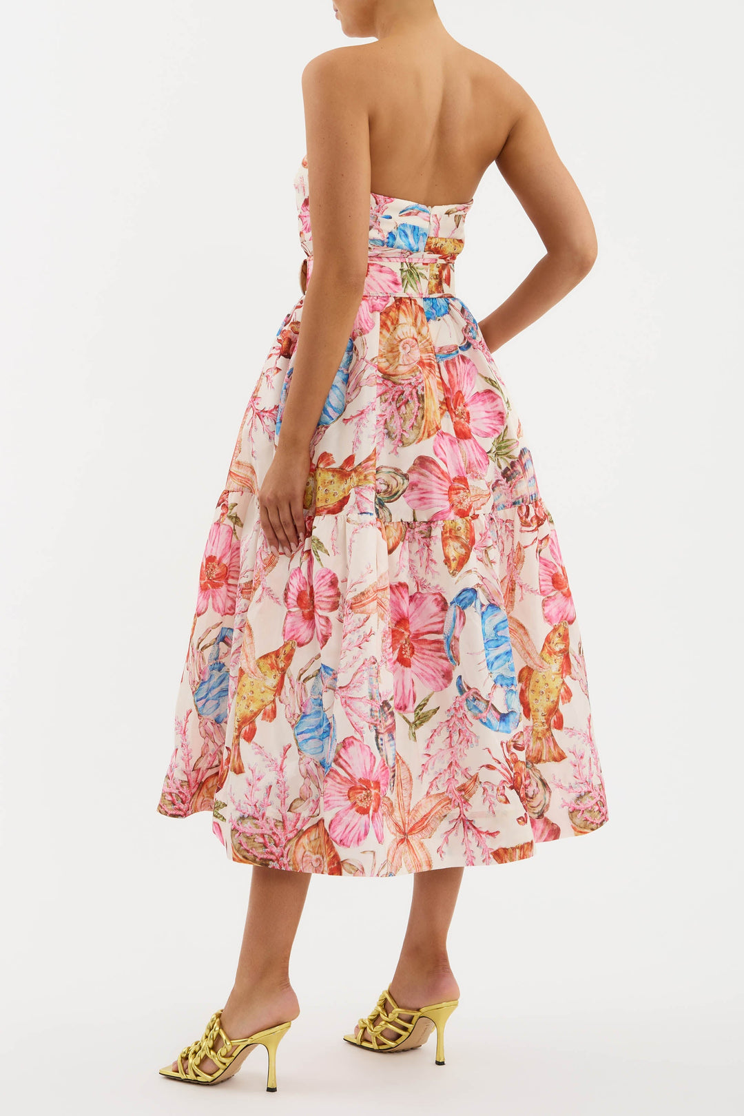 Emma – Elegant Strapless Midi-Jurk voor Dames