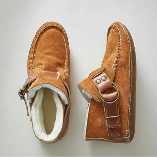 Jackie – Winter Retro Dames Katoenen Schoenen met Bontvoering