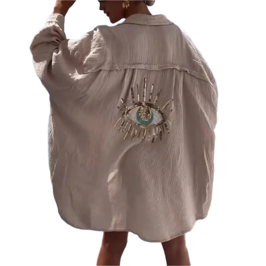 Zulaykha – Mystieke Evil Eye Dames Strandshirt