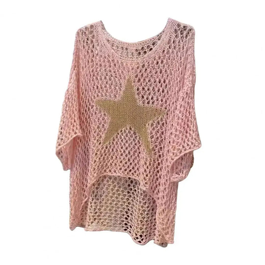Salma – Ster-Mesh Vrouwen Haakblouse