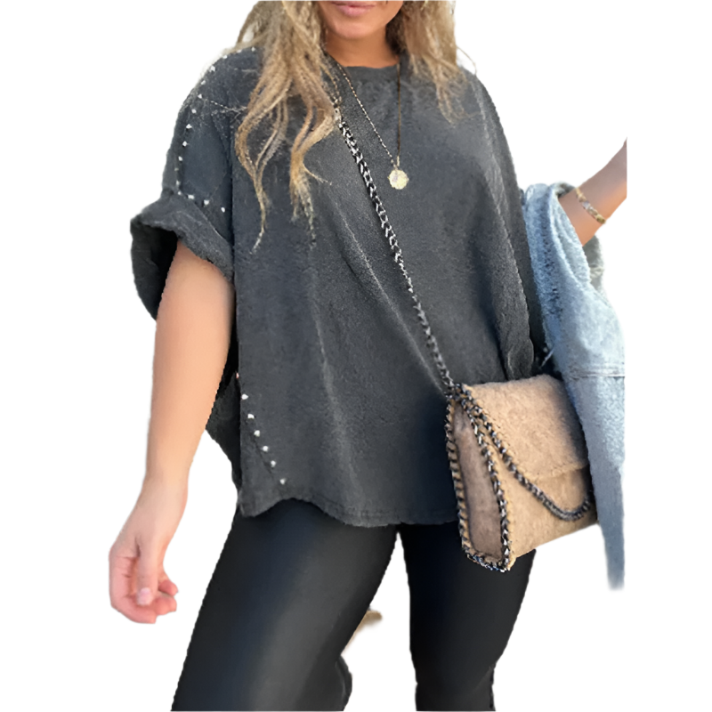 Elena – Casual Studded Blouse voor Dames