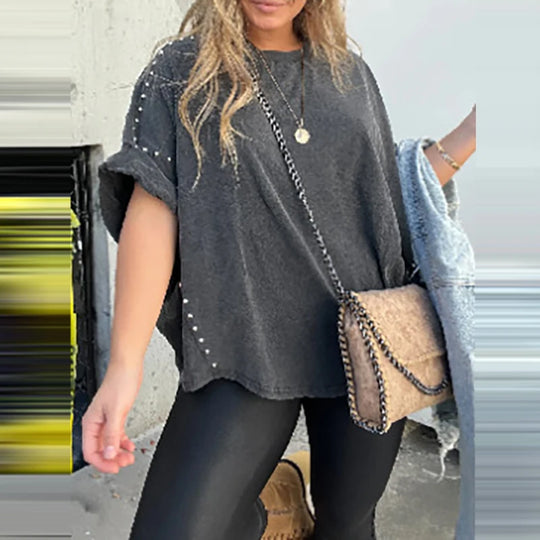 Elena – Casual Studded Blouse voor Dames