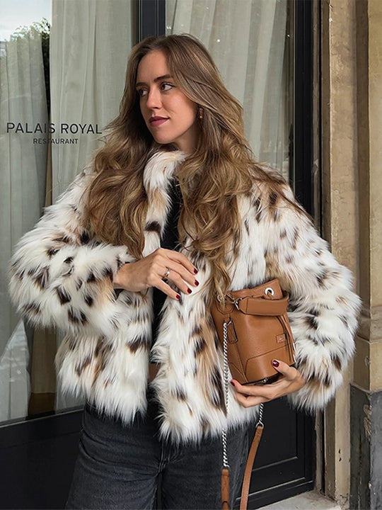 Giulia – Leopard Faux Fur Jas voor Dames