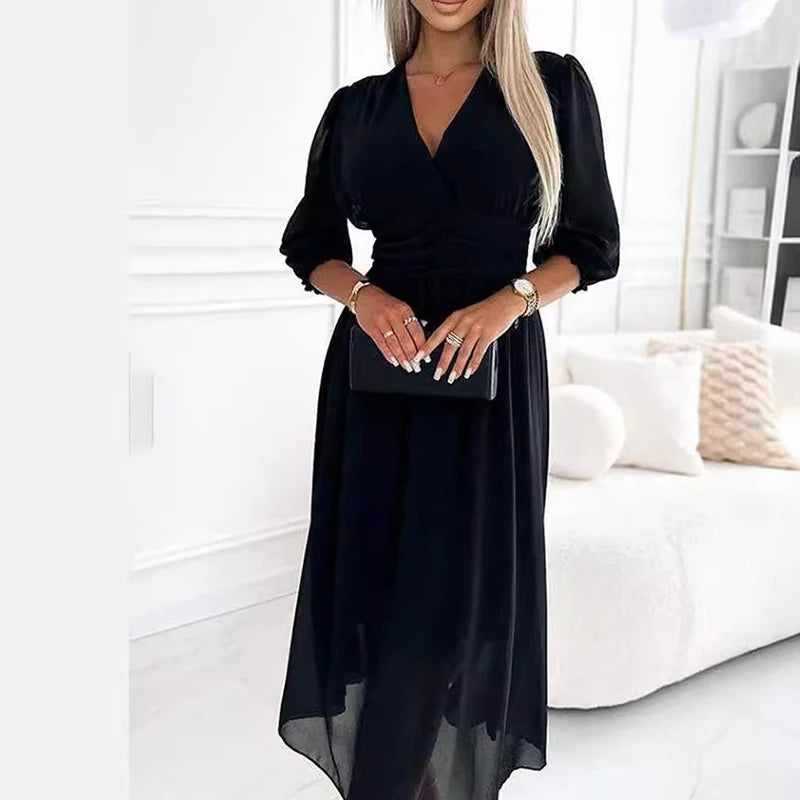 Elena – Elegante Chiffon A-Lijn Feestjurk voor vrouwen