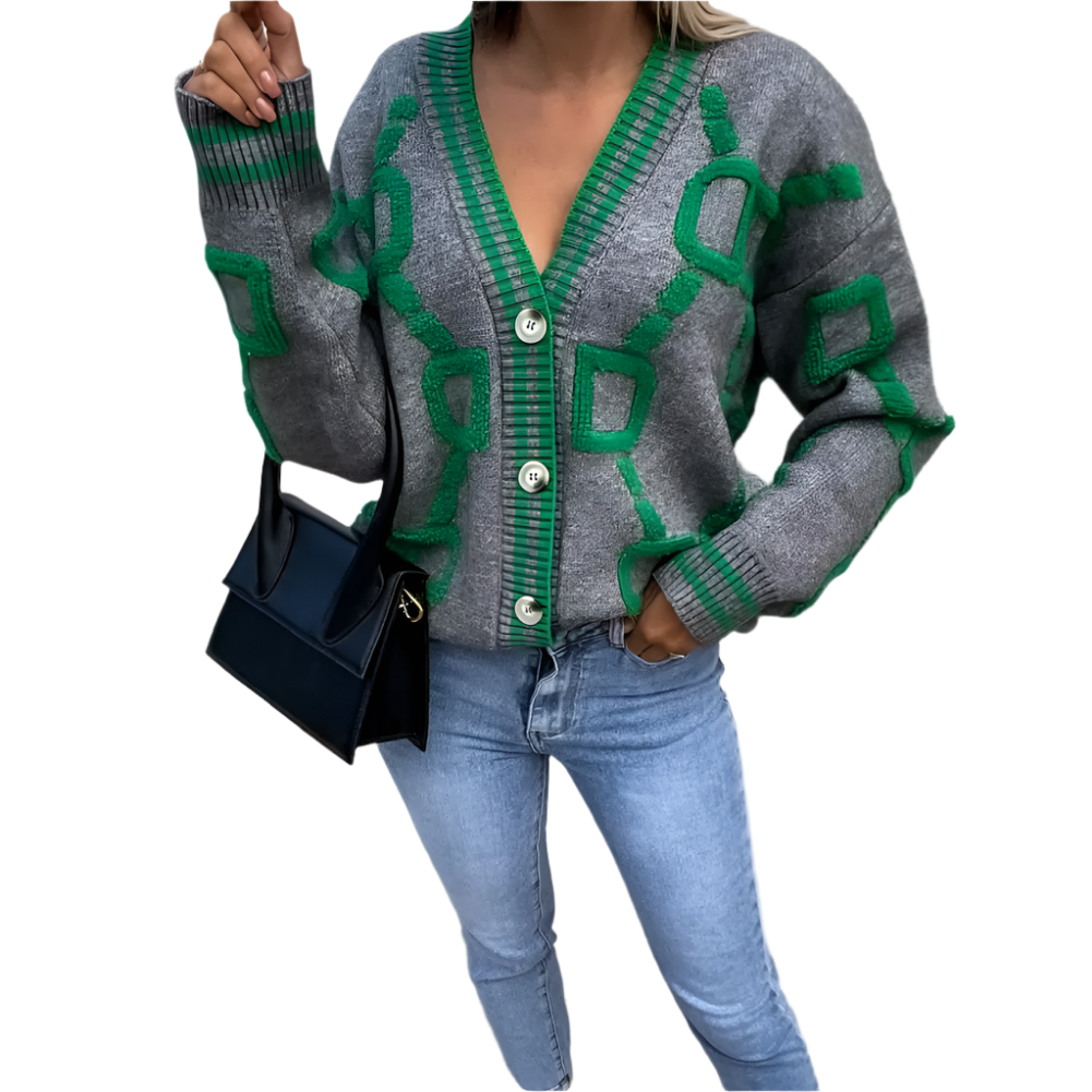 Elodie – Levendige Gestreepte Casual Cardigan voor Dames