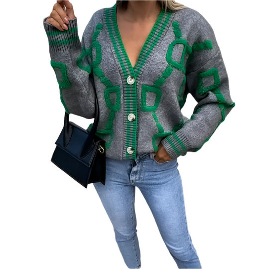 Elodie – Levendige Gestreepte Casual Cardigan voor Dames