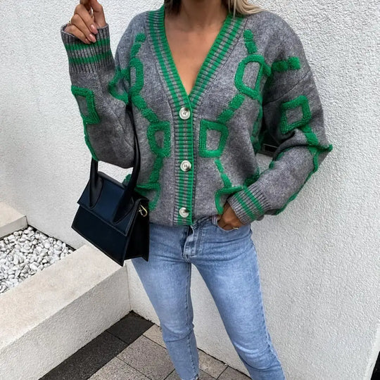 Elodie – Levendige Gestreepte Casual Cardigan voor Dames
