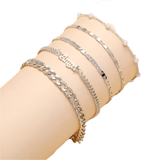 Céleste – Elegante Set Damesarmbanden in Goud en Zilver