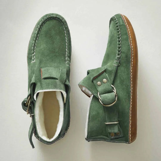 Jackie – Winter Retro Dames Katoenen Schoenen met Bontvoering