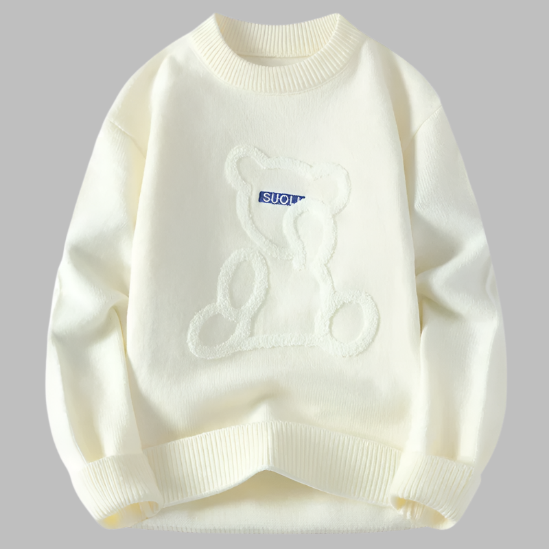Matteo – Jacquard Heren Pullover met Berenpatroon